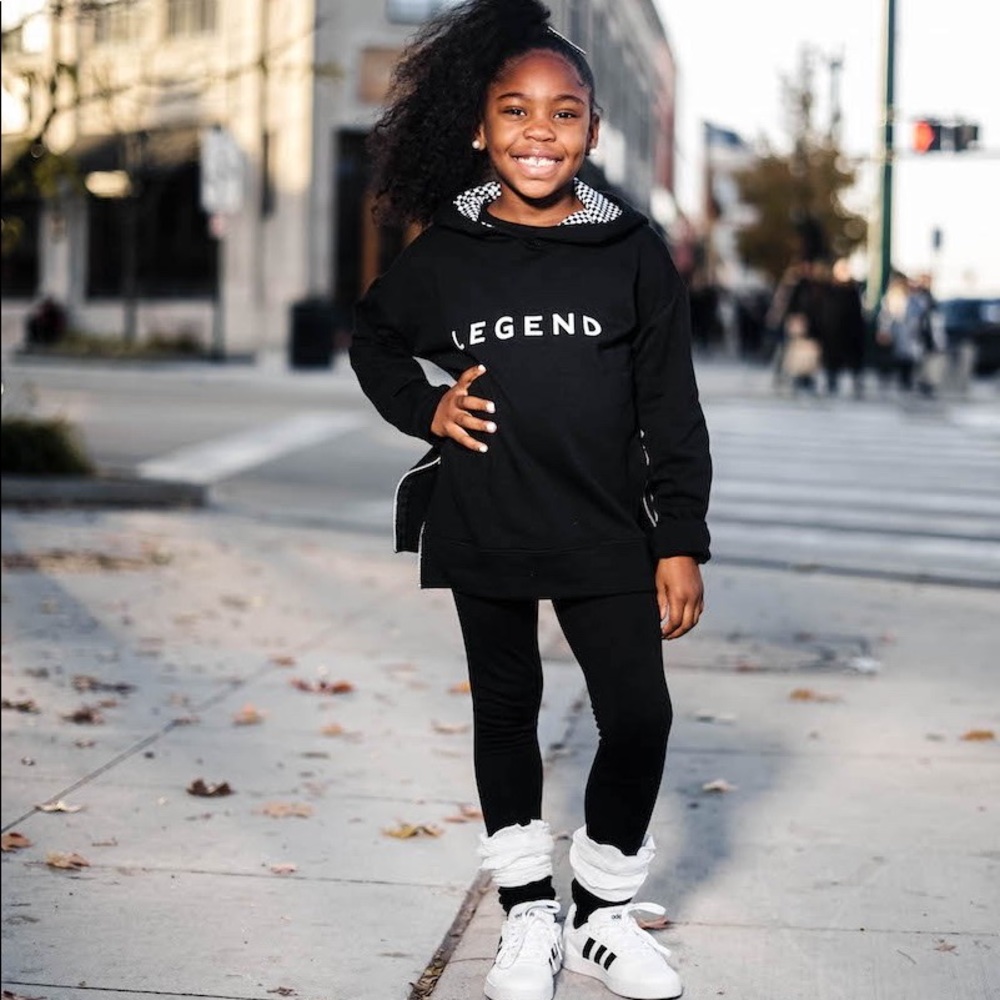 Black "LEGEND" Double Zip Hoodie (Unisex)